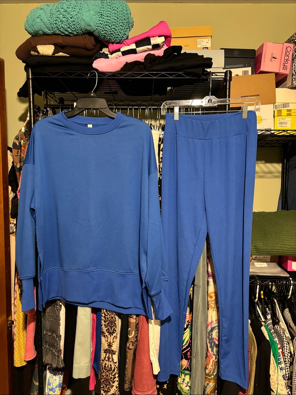 Blue Lounge Set - Long Sleeve Top & Leggings